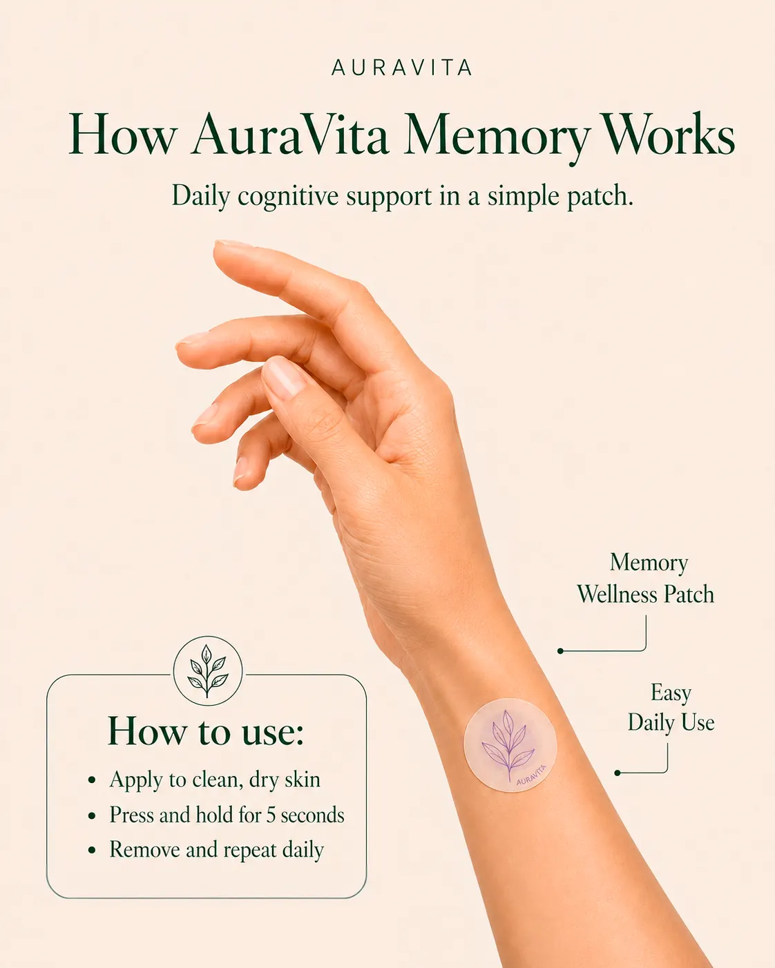 How to use the Memory wellness patch